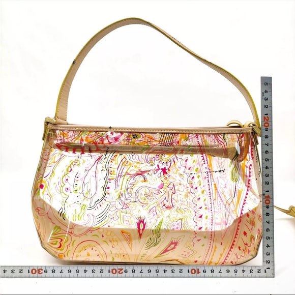 Etro Paisley Clear Vinyl Event Shoulder Bag and Makeup Case EUC - Picture 3 of 15